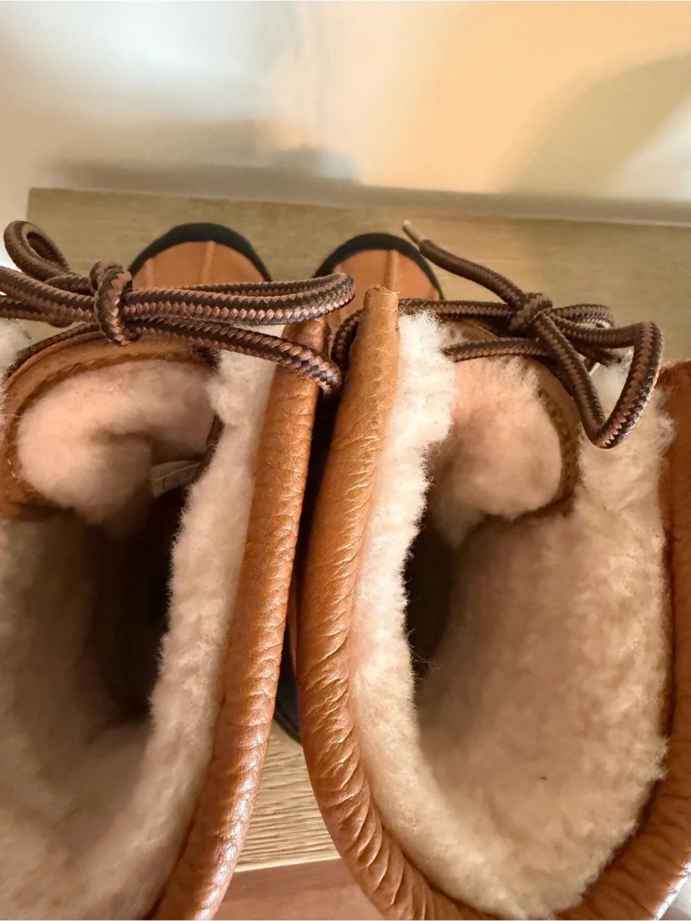 UGG Women's Tan and Black Waterproof Lace-Up Winter Boots